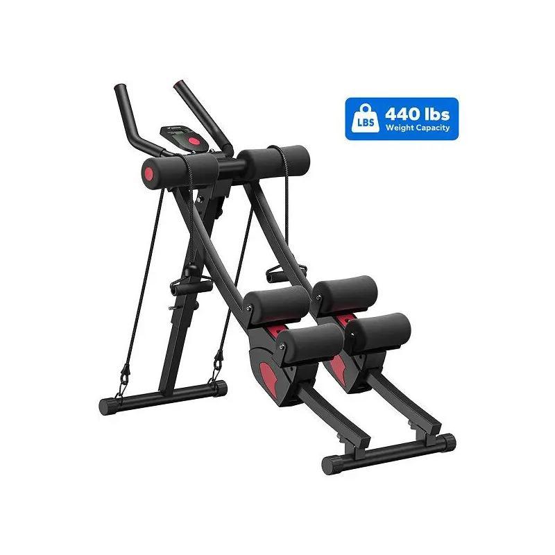 Dual Track Adjustable Ab Trainer Machine With LCD Monitor