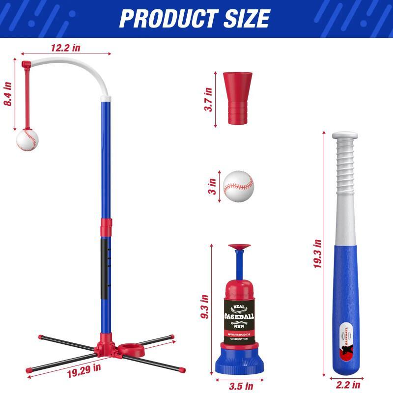 3-in-1 Kids Baseball Set – Tee, Launcher & Hanging Trainer