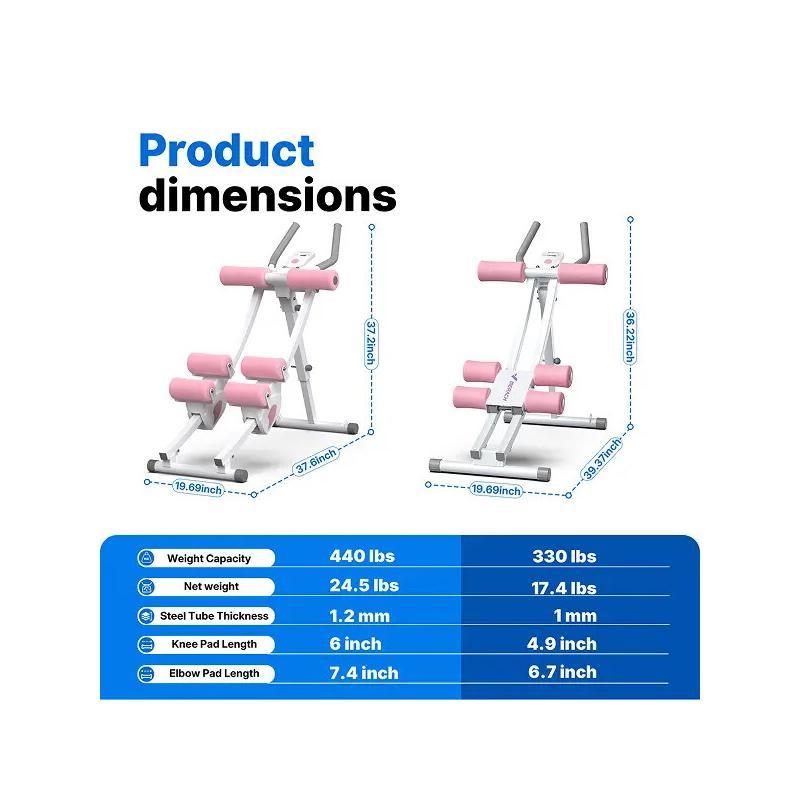 Dual Track Adjustable Ab Trainer Machine With LCD Monitor