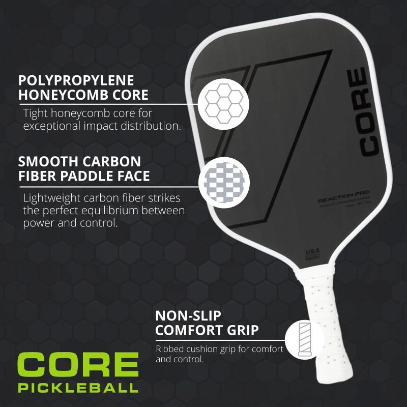 CORE Reaction Pro Pickleball Paddle - T700 Carbon Fiber (16mm)