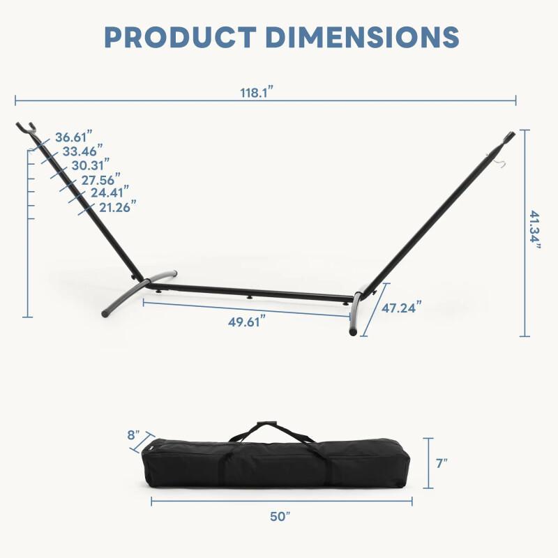 Portable Hammock With Stand – 450LB Steel Frame Outdoor Lounge