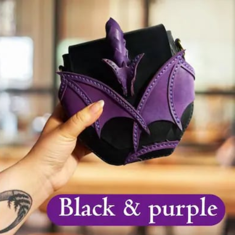 Dragon Embrace Leather Shoulder Bag