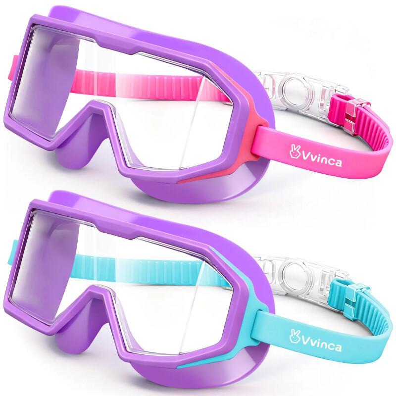 Kids Swim Goggles 2-Pack – Anti-Fog UV Protection (Ages 3–12)