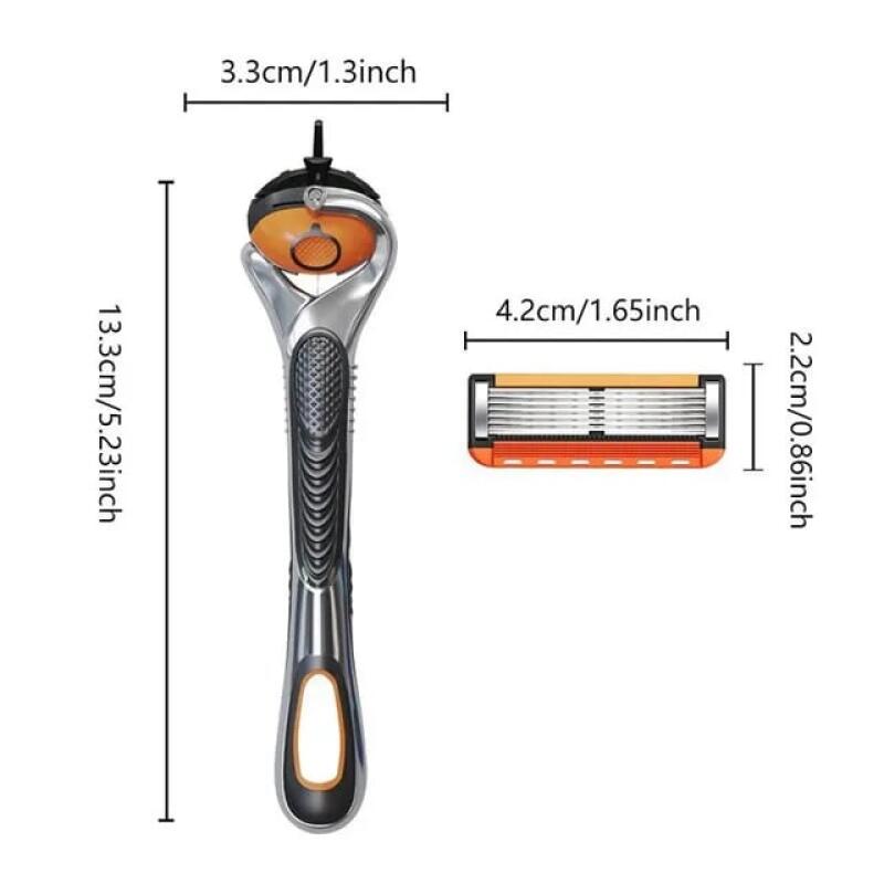 Free Men's Razor Handle With Refill Blades - Ultra-Sharp Stainless Steel