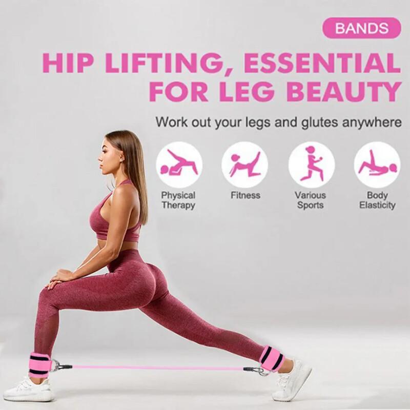 Adjustable Ankle Resistance Bands 5-Pack – Leg & Hip Training Bands For Home Workout, Yoga & Gym Fitness