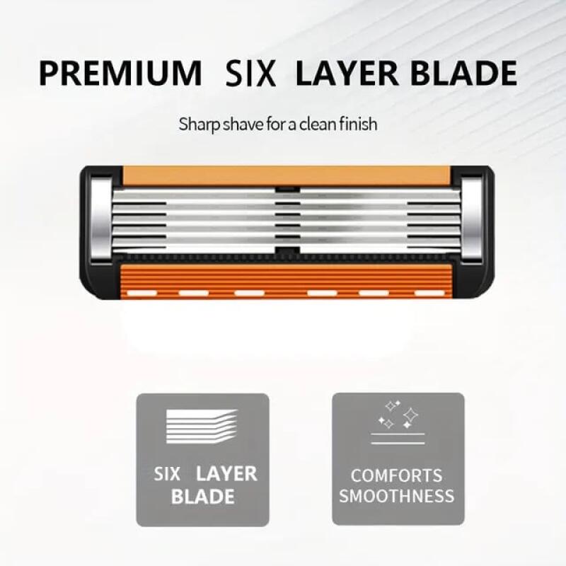 Free Men's Razor Handle With Refill Blades - Ultra-Sharp Stainless Steel
