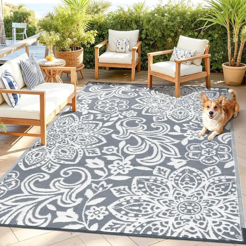 Waterproof Reversible Straw Rug — Heat Insulation For Outdoor Use