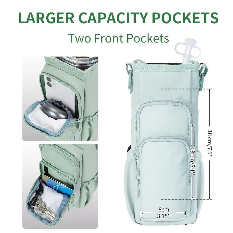 Insulated Water Bottle Carrier – Crossbody Holder With Pocket & Strap