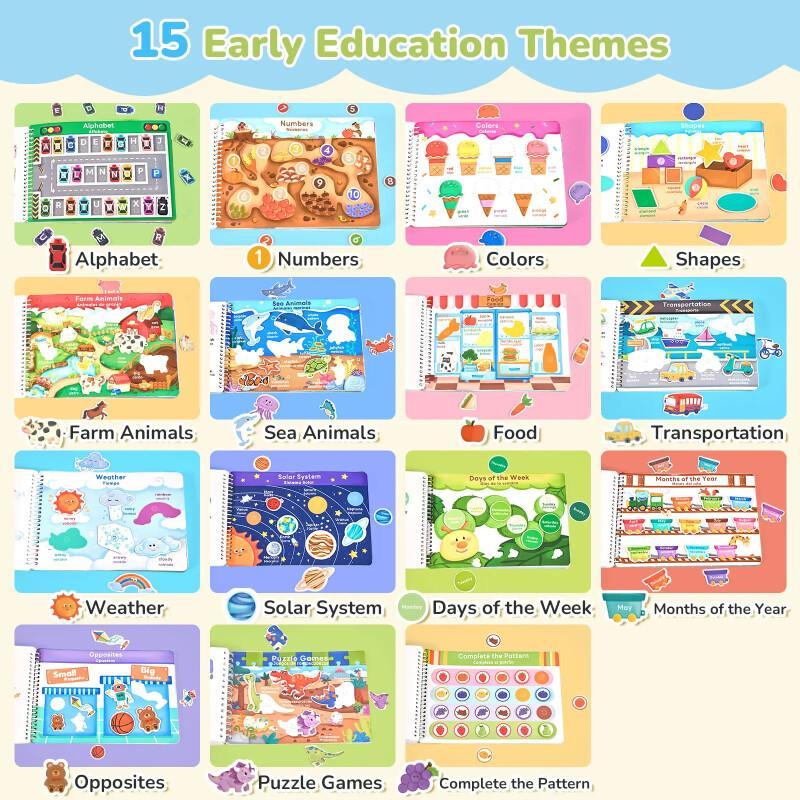 Montessori Busy Book For Kids – Alphabet, Counting & Matching Activities
