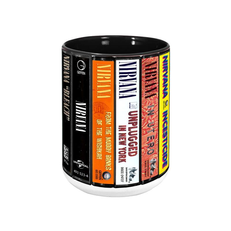 Nirvana Albums Cassette Collection Mug - Retro Music Gift