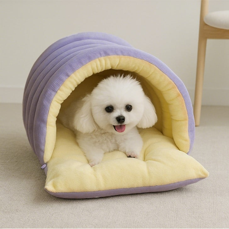 Washable Hooded Cat Bed With Removable Cushion