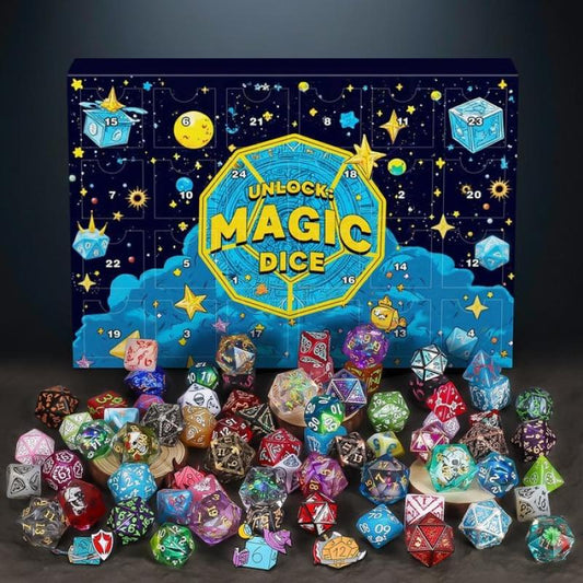 Christmas Dice Advent Calendar For 2025 With 24 Holes & Badges