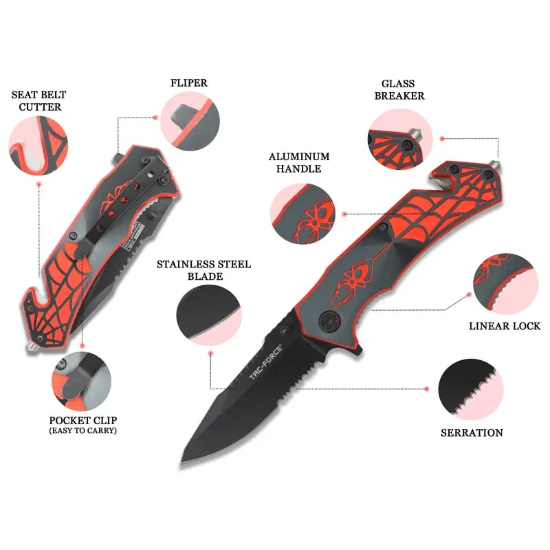 Tac Force Spider-Man Rescue Tactical Folding Knife TF-553