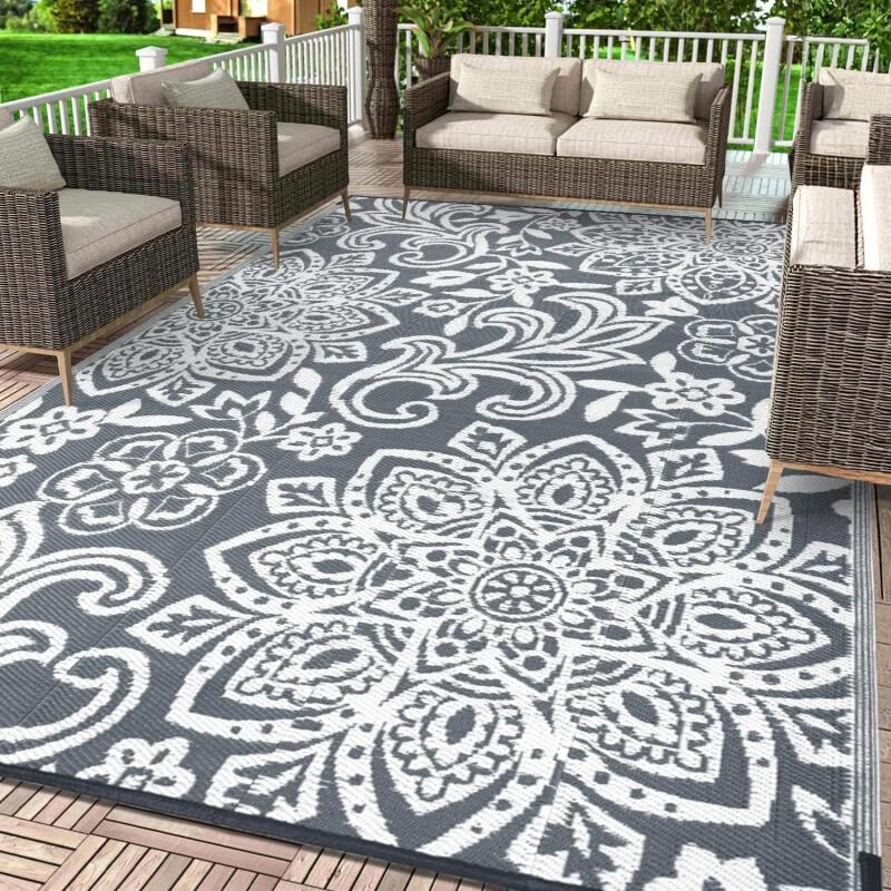 Waterproof Reversible Straw Rug — Heat Insulation For Outdoor Use