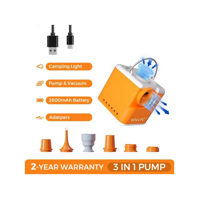 Portable Mini Air Pump For Inflatables With LED Light