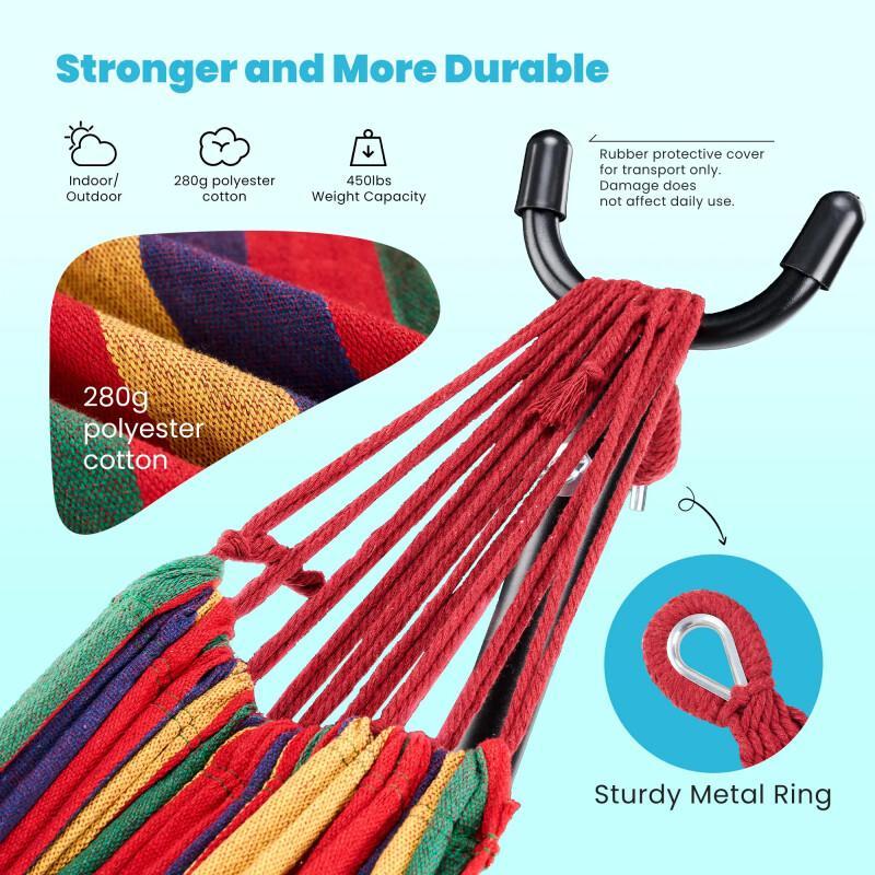 Portable Hammock With Stand – 450LB Steel Frame Outdoor Lounge