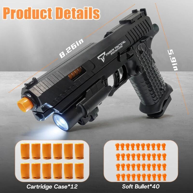 Shell Ejecting Toy Pistol – Soft Bullet Shooting Toy
