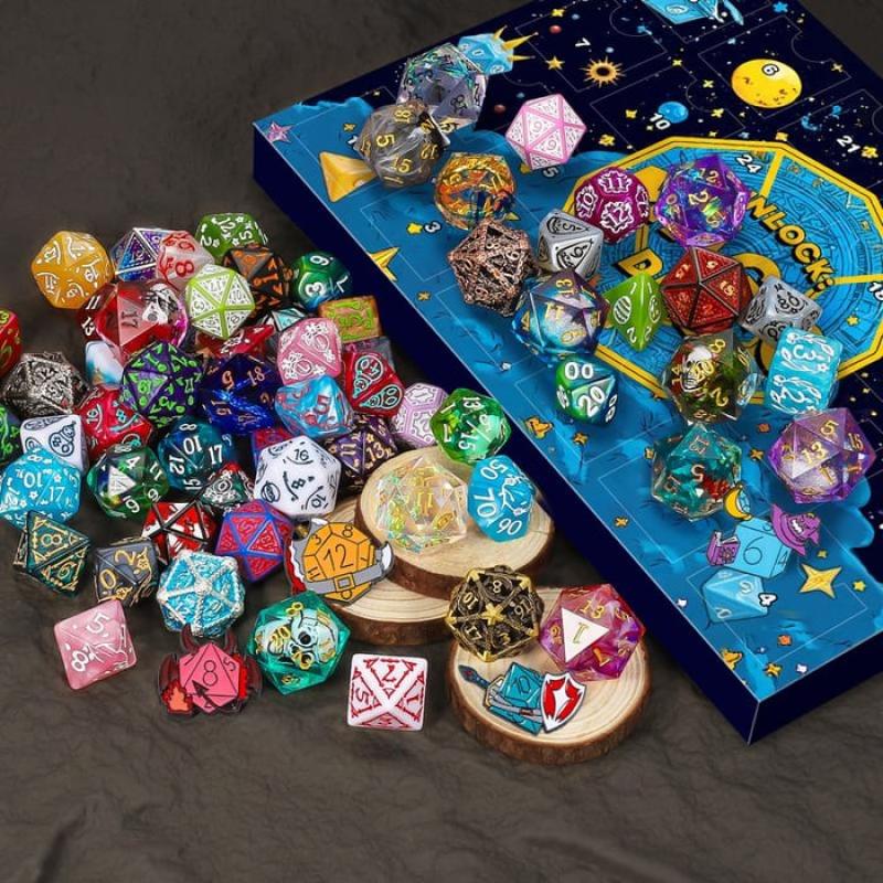 Christmas Dice Advent Calendar For 2025 With 24 Holes & Badges