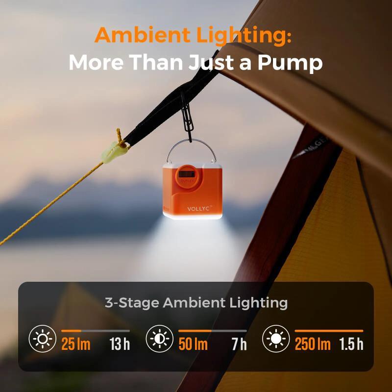 Portable Mini Air Pump For Inflatables With LED Light
