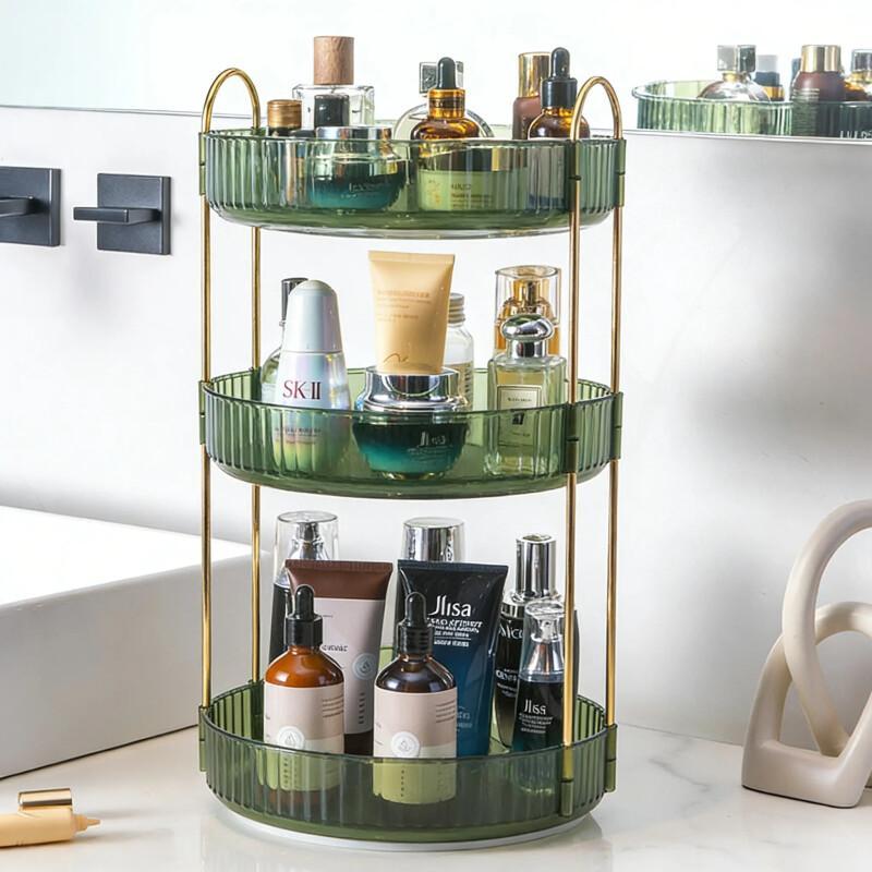Rotating Makeup Organizer – Large Capacity Acrylic Storage