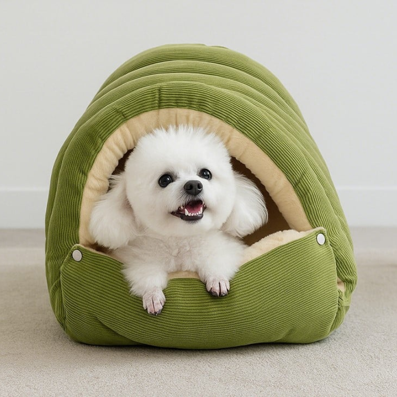 Washable Hooded Cat Bed With Removable Cushion