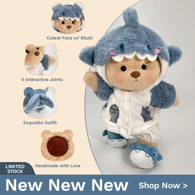 Handmade Jointed Teddy Bear – 12” Poseable Plush
