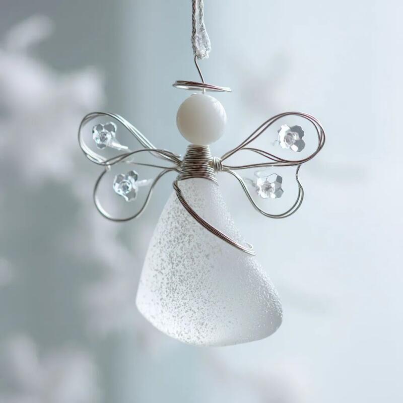 Handmade Sea Glass Angel Ornament