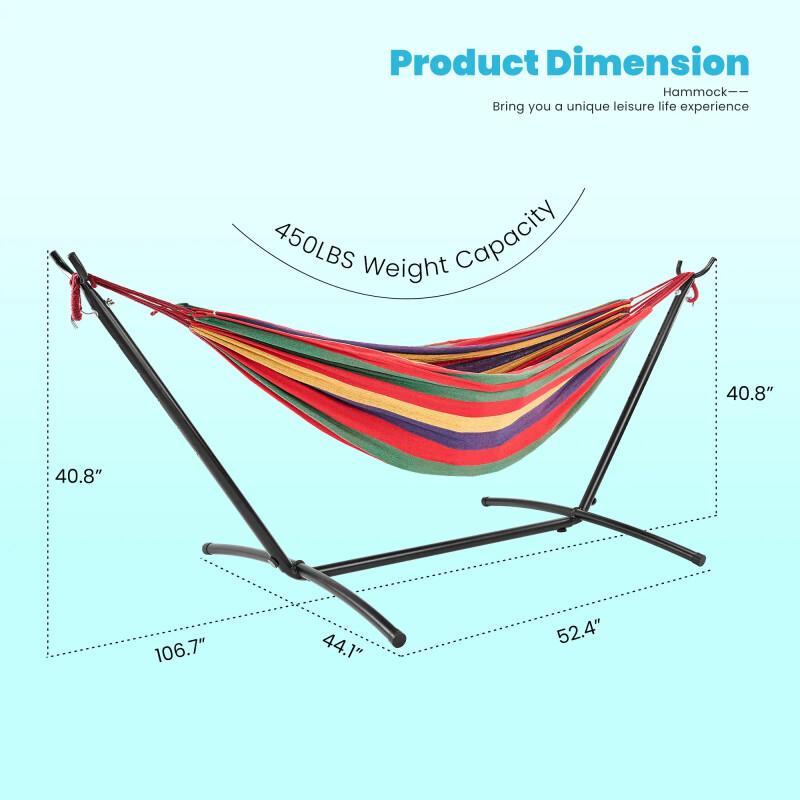 Portable Hammock With Stand – 450LB Steel Frame Outdoor Lounge