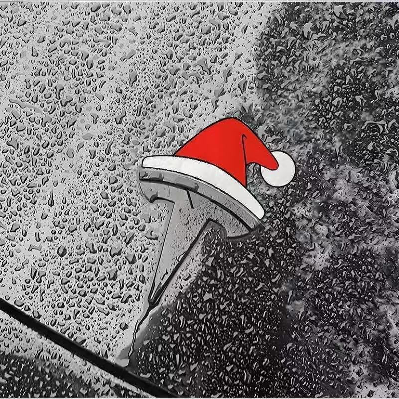 Santa Hat Overlay For Tesla Emblem, Reusable!