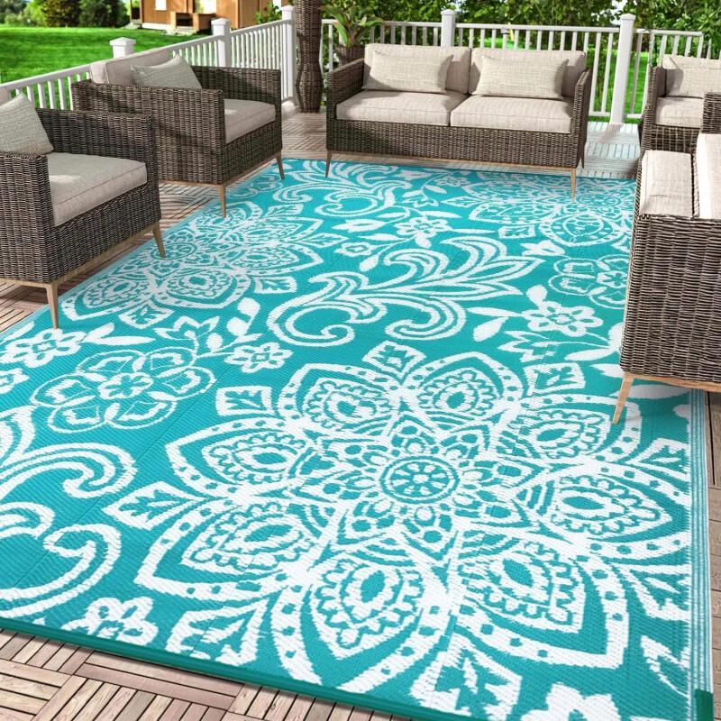 Waterproof Reversible Straw Rug — Heat Insulation For Outdoor Use