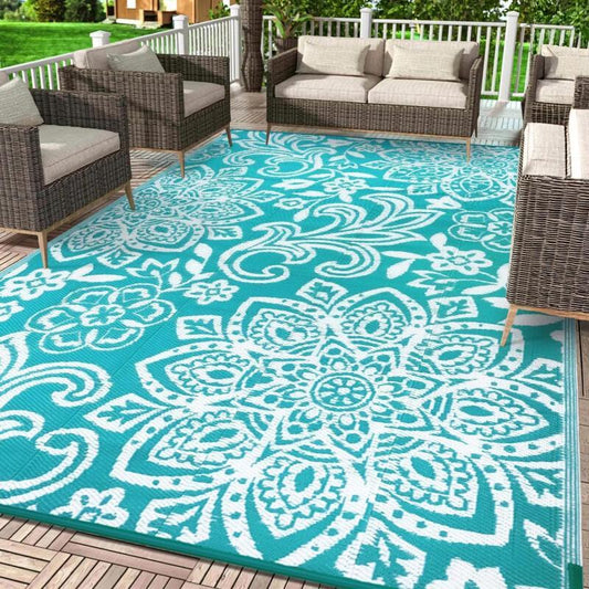 Waterproof Reversible Straw Rug — Heat Insulation For Outdoor Use