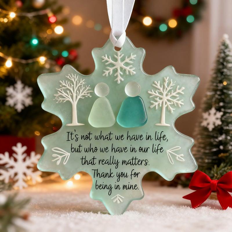 Sea Glass Snowflake Christmas Ornament For Friendship