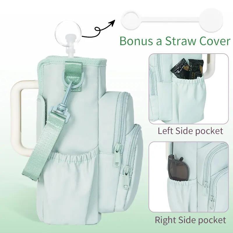 Insulated Water Bottle Carrier – Crossbody Holder With Pocket & Strap