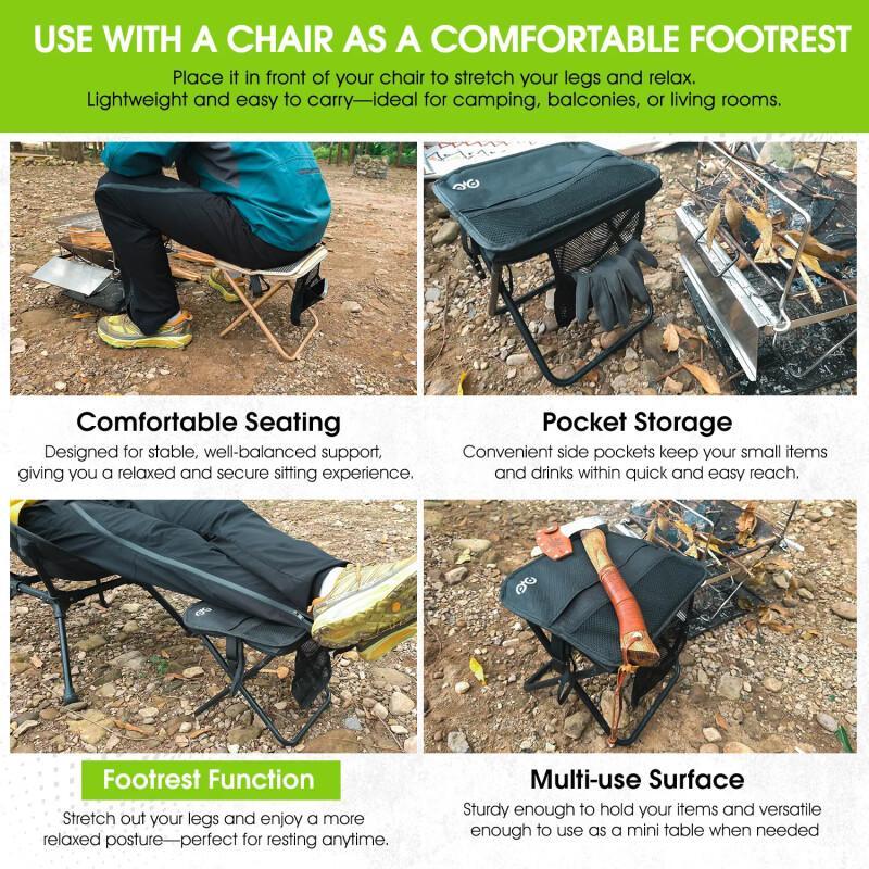 Portable Folding Camping Chair – Ultra Light With Strap & Side Pockets