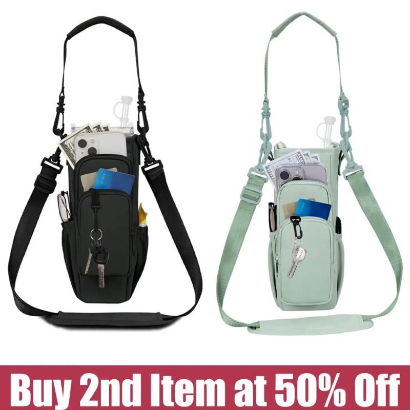 Insulated Water Bottle Carrier – Crossbody Holder With Pocket & Strap