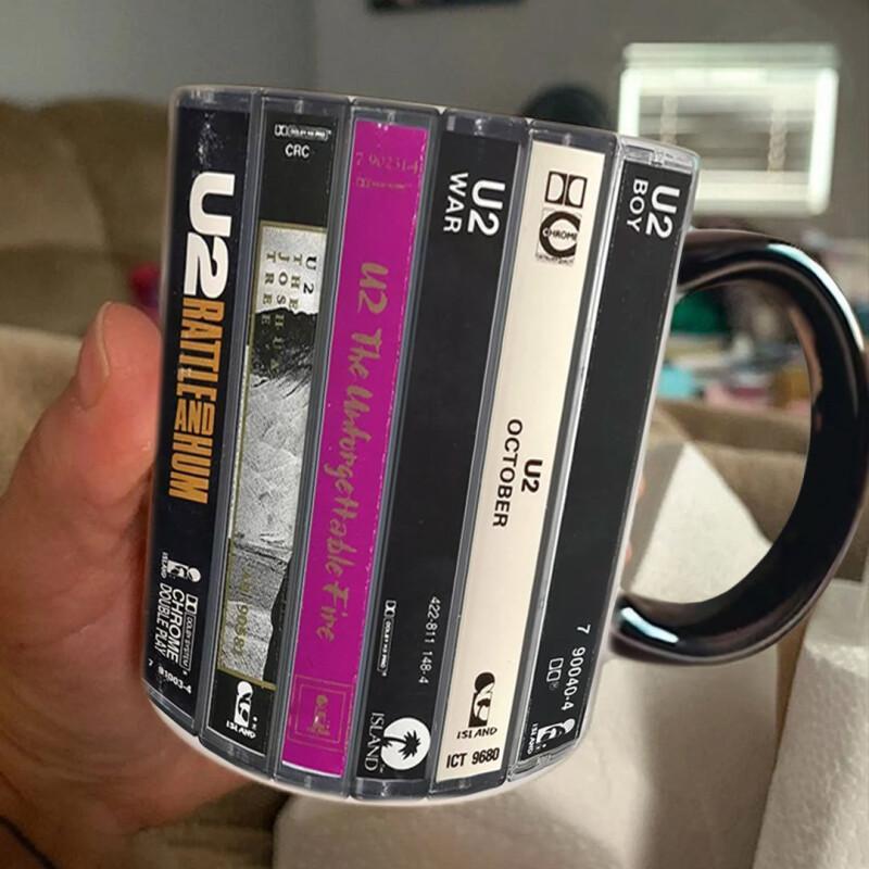 U2 Albums Cassette Collection Mug - Retro Music Gift