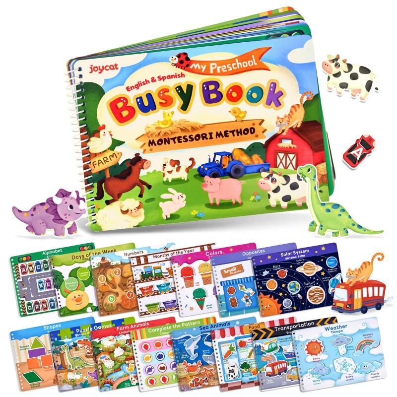 Montessori Busy Book For Kids – Alphabet, Counting & Matching Activities