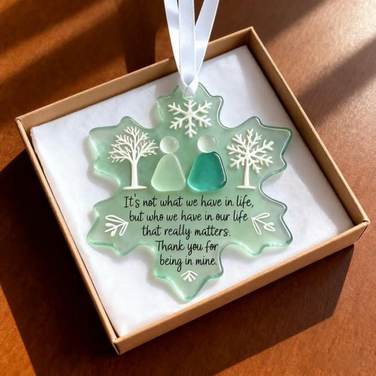 Sea Glass Snowflake Christmas Ornament For Friendship