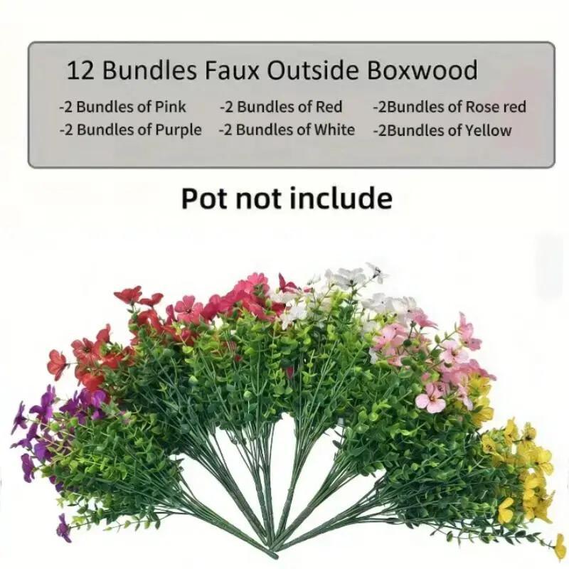UV Resistant Artificial Flower Bouquet – 6 Colors Set