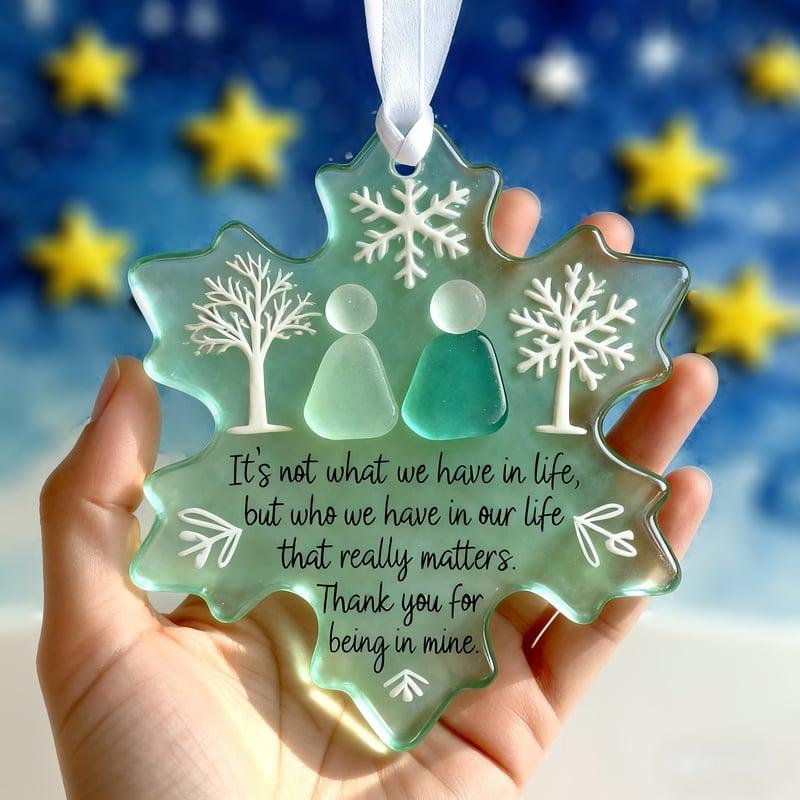 Sea Glass Snowflake Christmas Ornament For Friendship