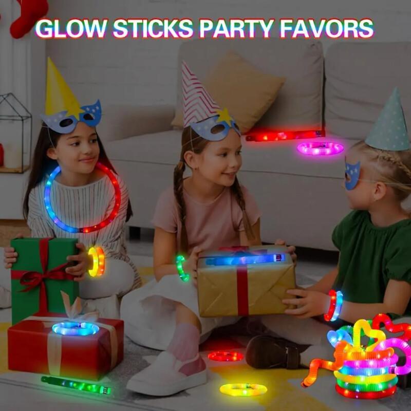 LED Glow Pop Tubes – 24-Pack Kids Party Favors
