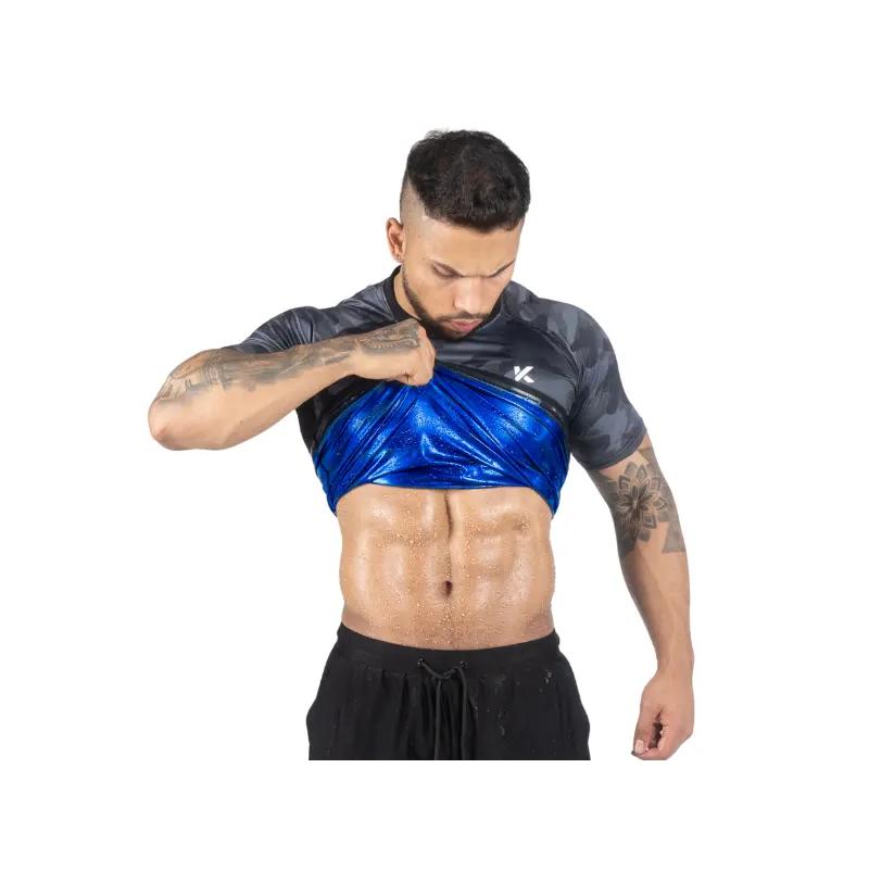 Men’s Heat Trapping Sauna T-Shirt – Compression Sweat-Enhancing Workout Top For Gym, Exercise & Athletic Training