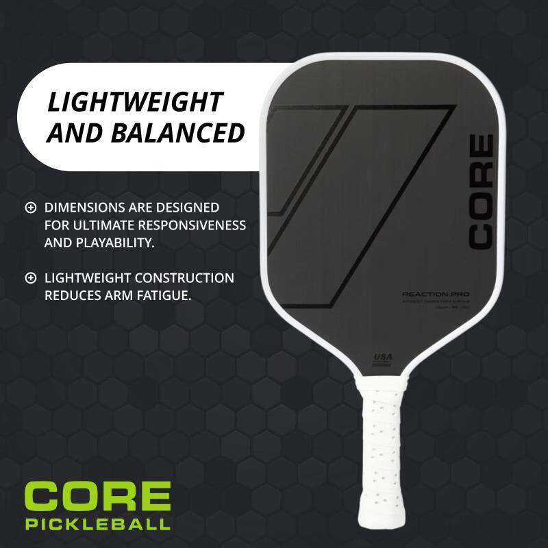 CORE Reaction Pro Pickleball Paddle - T700 Carbon Fiber (16mm)