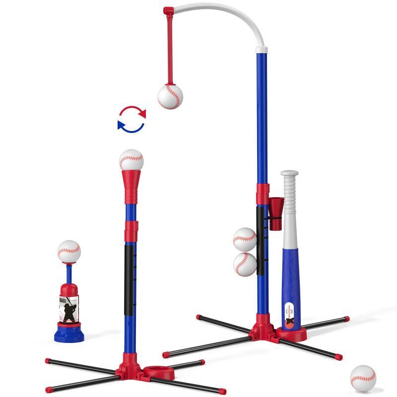 3-in-1 Kids Baseball Set – Tee, Launcher & Hanging Trainer