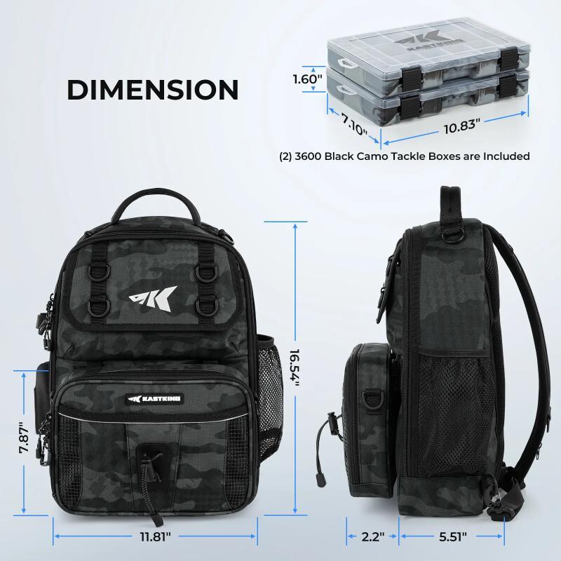 BaitSpace Fishing Sling Bag – Water-Resistant Tackle Storage Backpack With Rod Holder