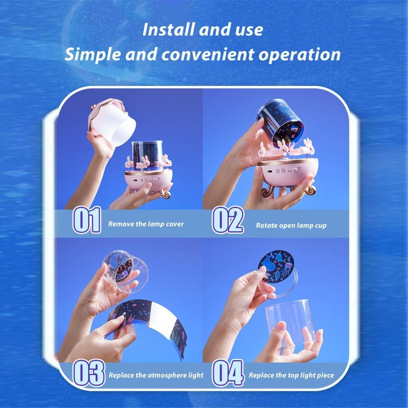 Rotating Kids Night Light With 6 Films