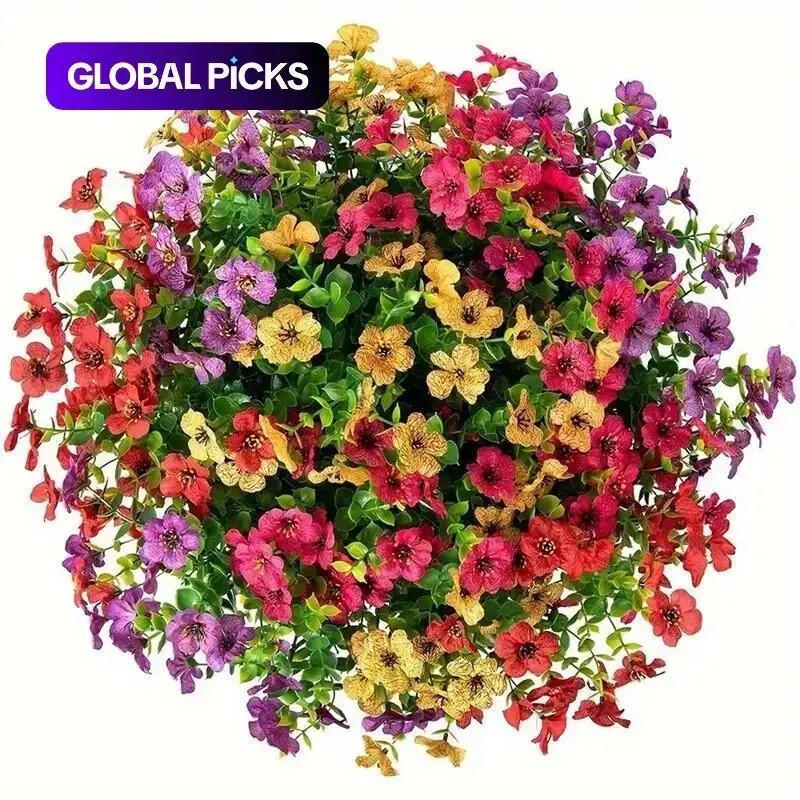 UV Resistant Artificial Flower Bouquet – 6 Colors Set