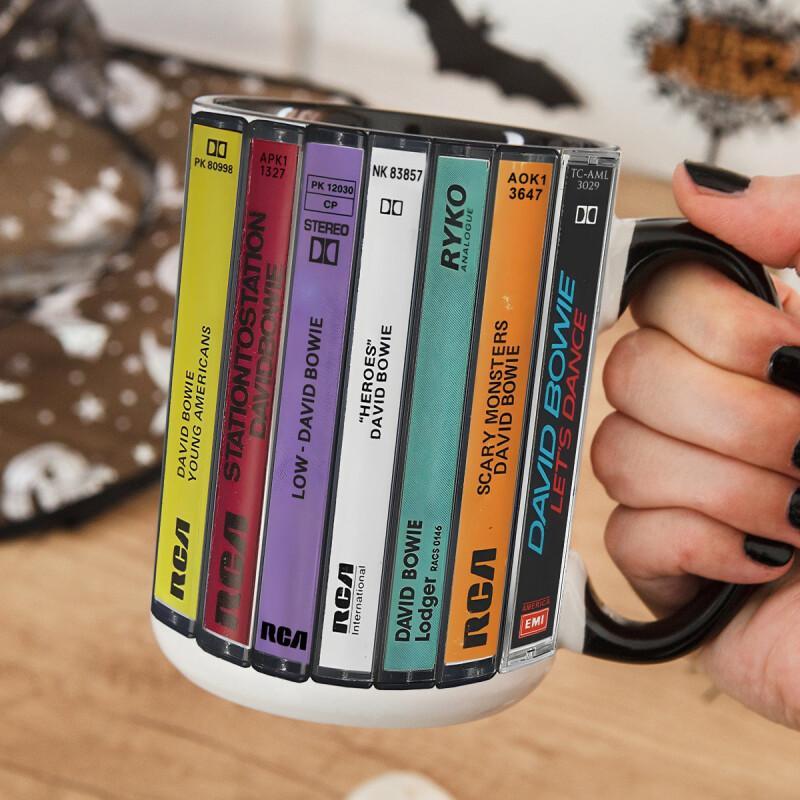 David Albums Cassette Collection Mug - Retro Music Gift