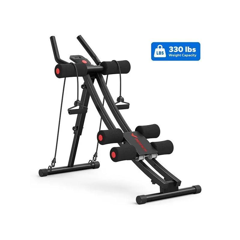 Dual Track Adjustable Ab Trainer Machine With LCD Monitor