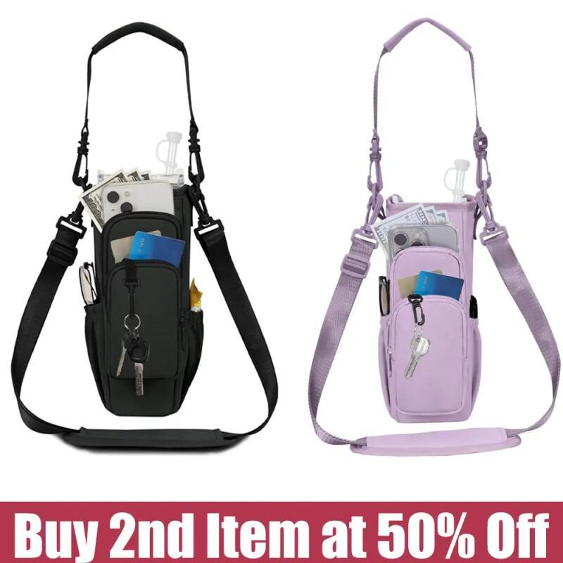 Insulated Water Bottle Carrier – Crossbody Holder With Pocket & Strap
